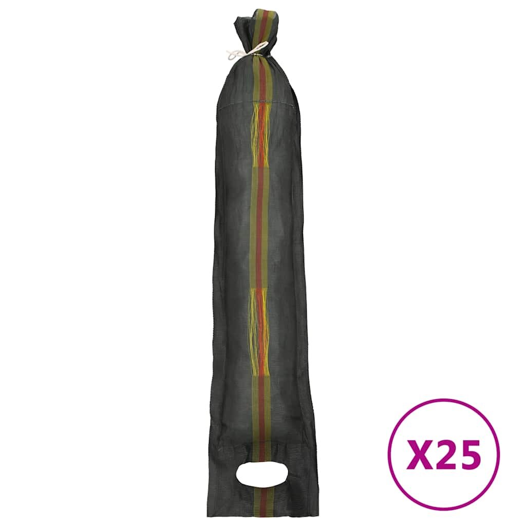 vidaXL 25 db sötétzöld HDPE homokzsák 103 x 25 cm