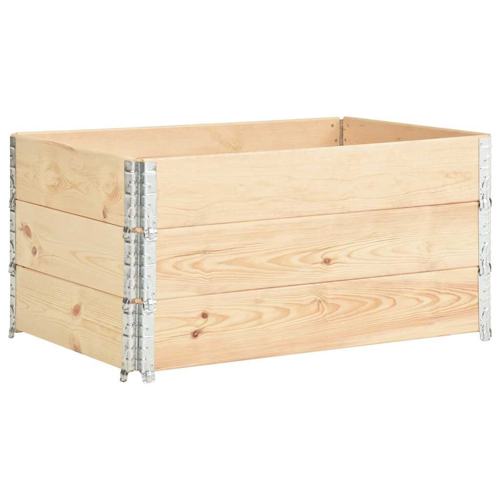 vidaXL 3 db tömör fenyőfa raklapmagasító 80 x 120 cm