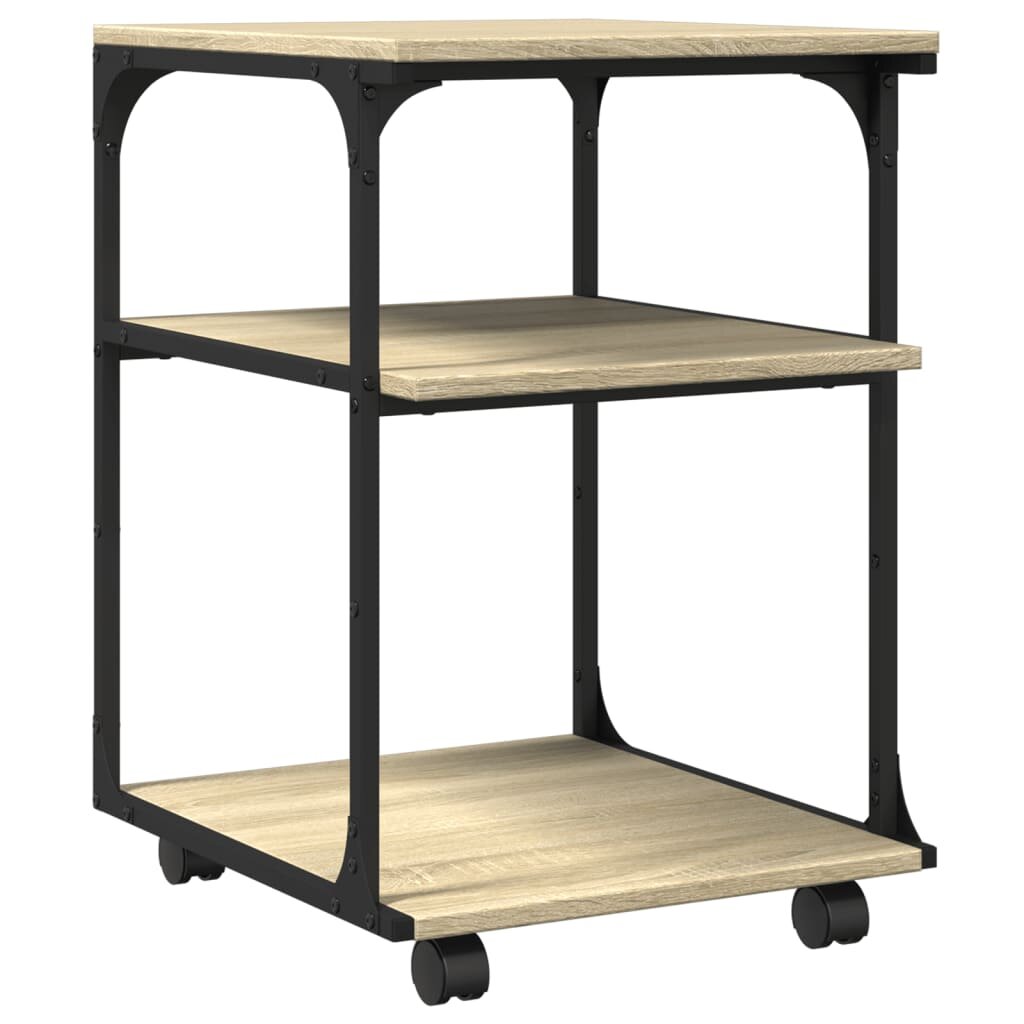 vidaXL 3 szintes sonoma tölgy színű nyomtatóállvány 43 x 48 x 64 cm