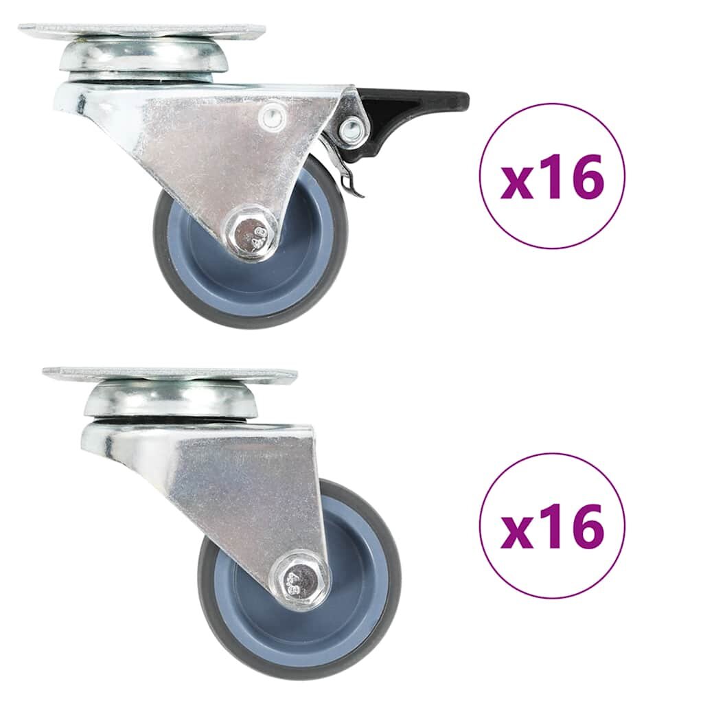 vidaXL 32 db dupla kerekes Ă¶nbeĂˇllĂł gĂ¶rgĹ‘ 50 mm