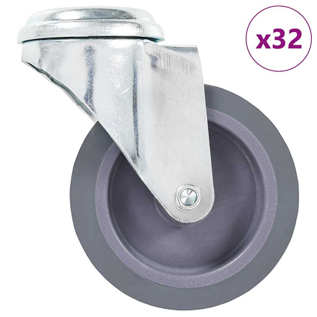 vidaXL 32 db hátfuratos önbeálló görgő 75 mm