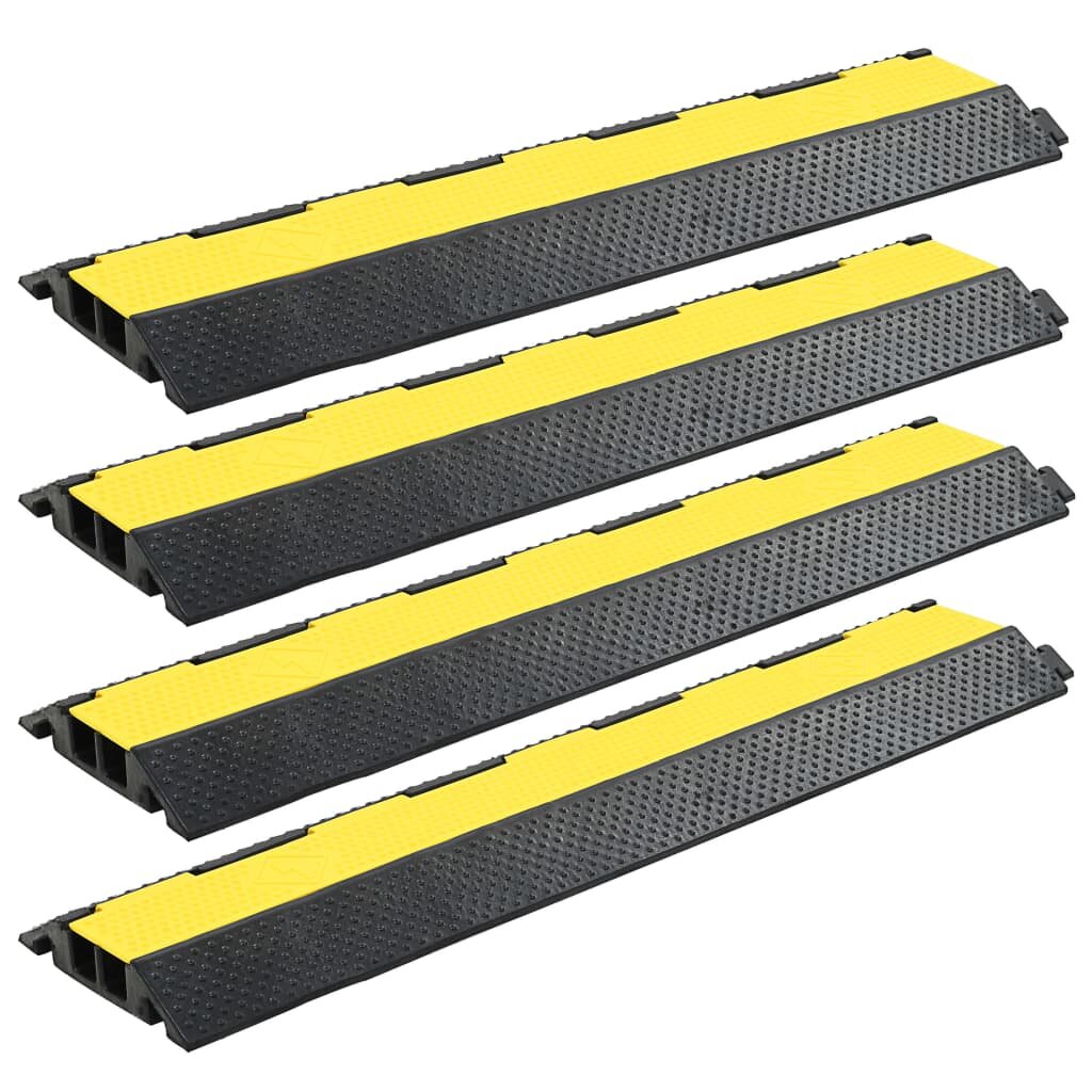 vidaXL 4 db 2 csatornás gumi kábelvédő rámpa 1015 cm
