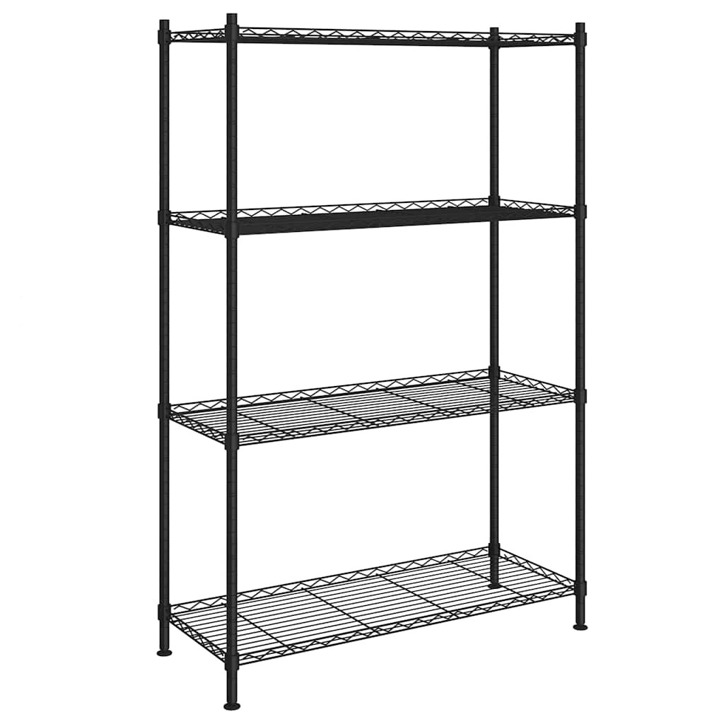 vidaXL 4 szintes fekete tárolópolc 90 x 35 x 137 cm 200 kg