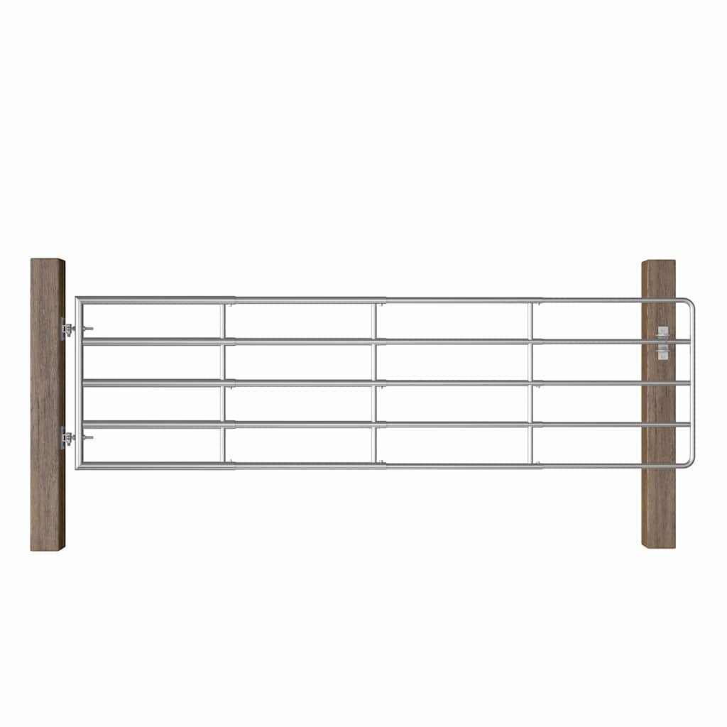 vidaXL 5 rudas ezüstszínű acél mezőgazdasági kapu (115-300) x 90 cm