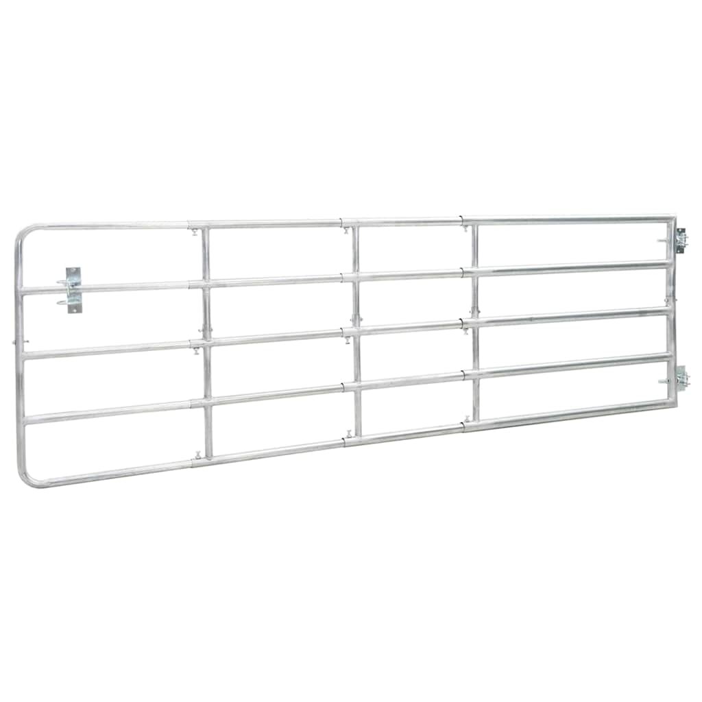 vidaXL 5-rudas ezüstszínű acél mezőgazdasági kapu (150-400) x 90 cm