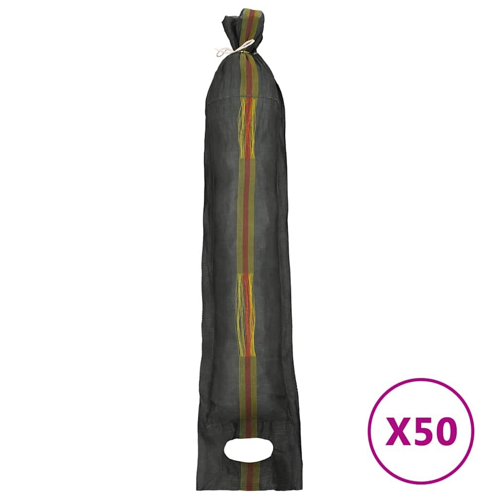 vidaXL 50 db sötétzöld HDPE homokzsák 103 x 25 cm