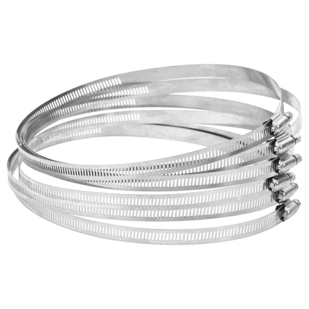 vidaXL 6 db 304-es rozsdamentes acél tömlőbilincs 91-220 mm