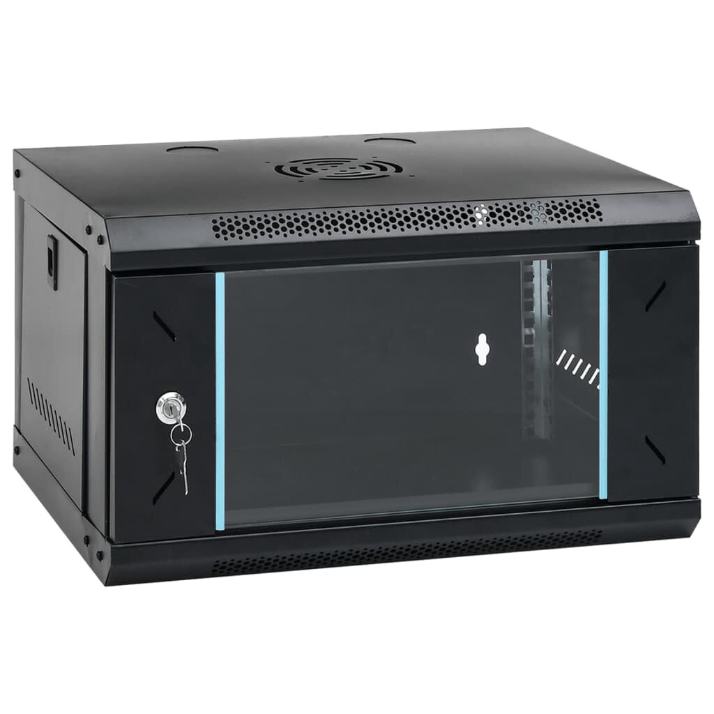 vidaXL 6U fali hálózati szekrény 19" IP20 53x40x30 cm