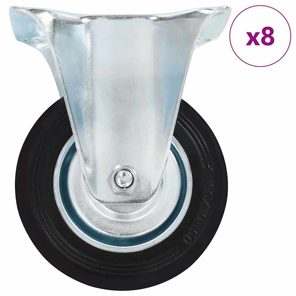vidaXL 8 darab rögzített görgő 100 mm