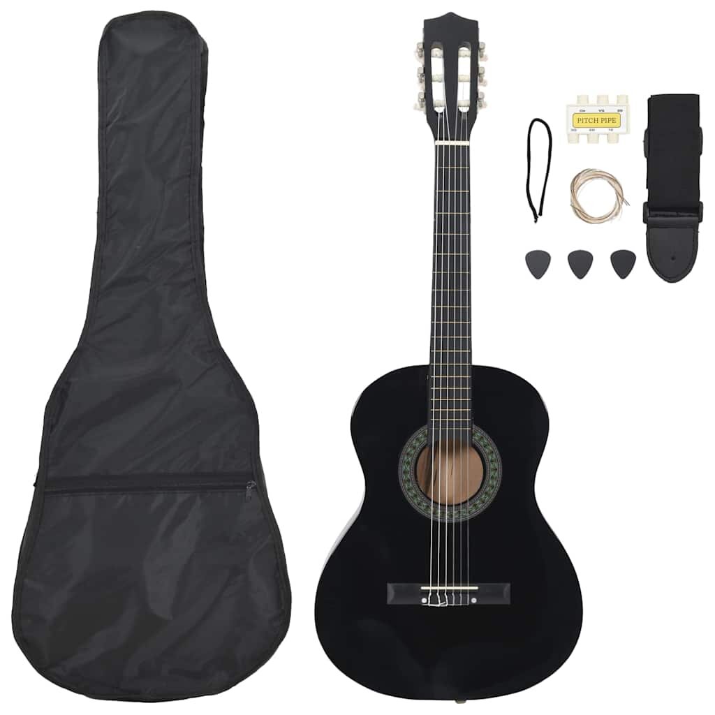 vidaXL 8 darabos fekete klasszikus gitárszett kezdőknek 3/4 36