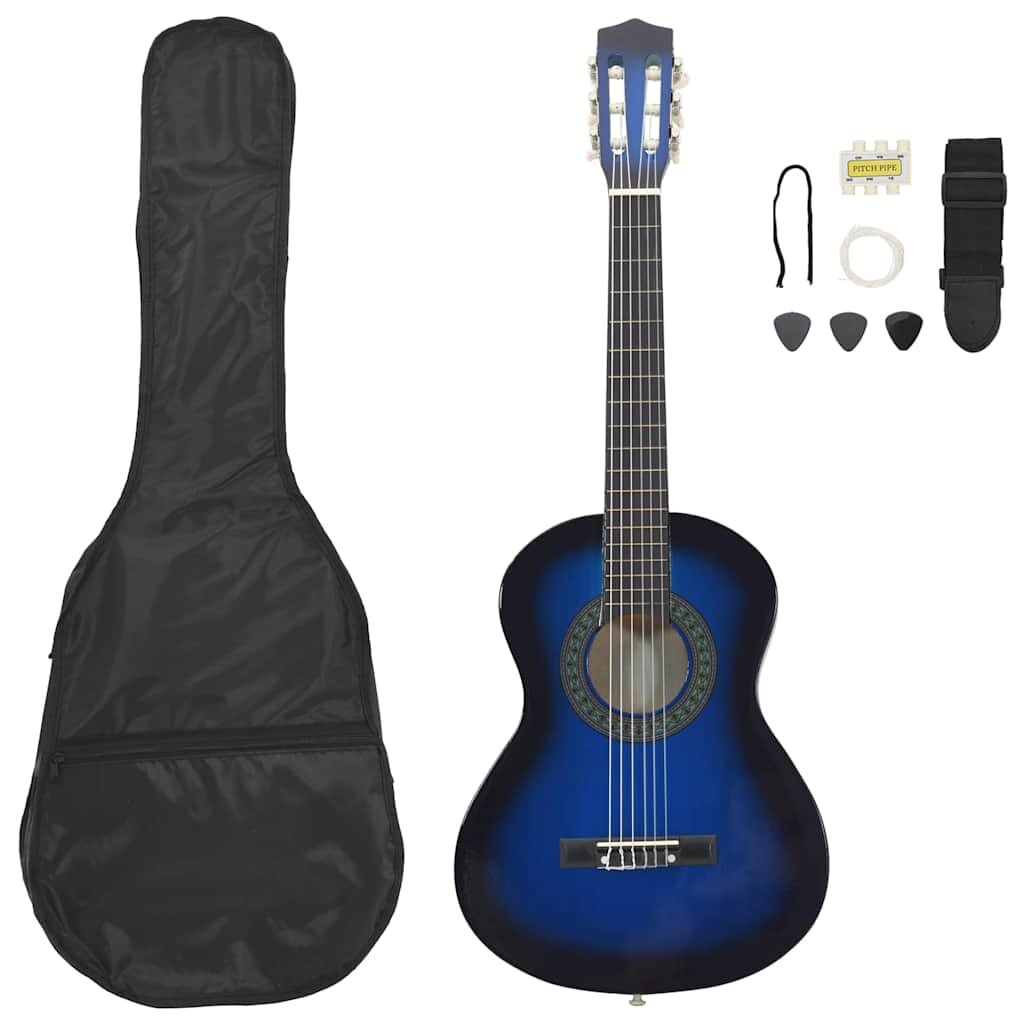 vidaXL 8 darabos kék klasszikus gitárszett kezdőknek 1/2 34