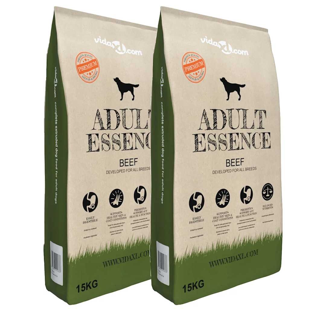 vidaXL „Adult Essence Beef” prémium száraz kutyatáp (2 x 15 kg)