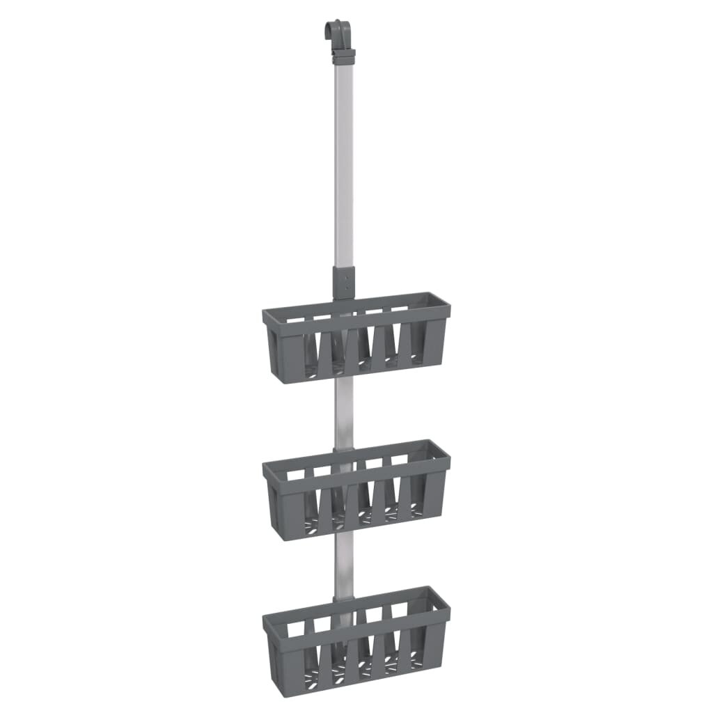 vidaXL alumínium zuhanyakasztó polc 30 x 15 x (67-105) cm