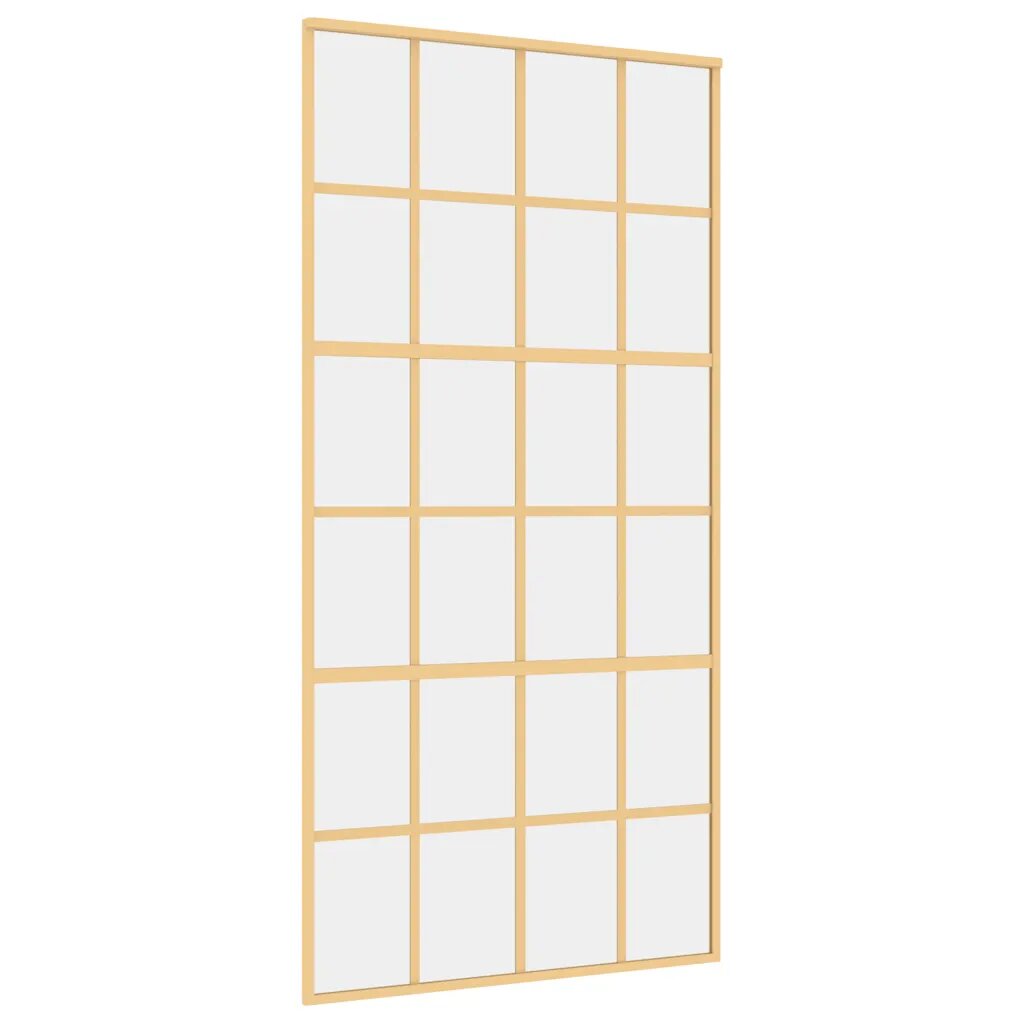 vidaXL aranyszínű átlátszó ESG üveg és alumínium tolóajtó 1025x205 cm