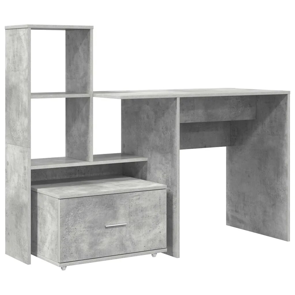vidaXL Asztal Beton Szürke Szerelt Fa 1315 x 50 x 1065 cm