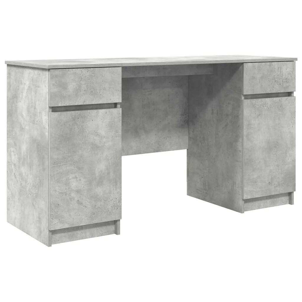 vidaXL Asztal Beton szürke Szerelt fa 140 x 49 x 76 cm