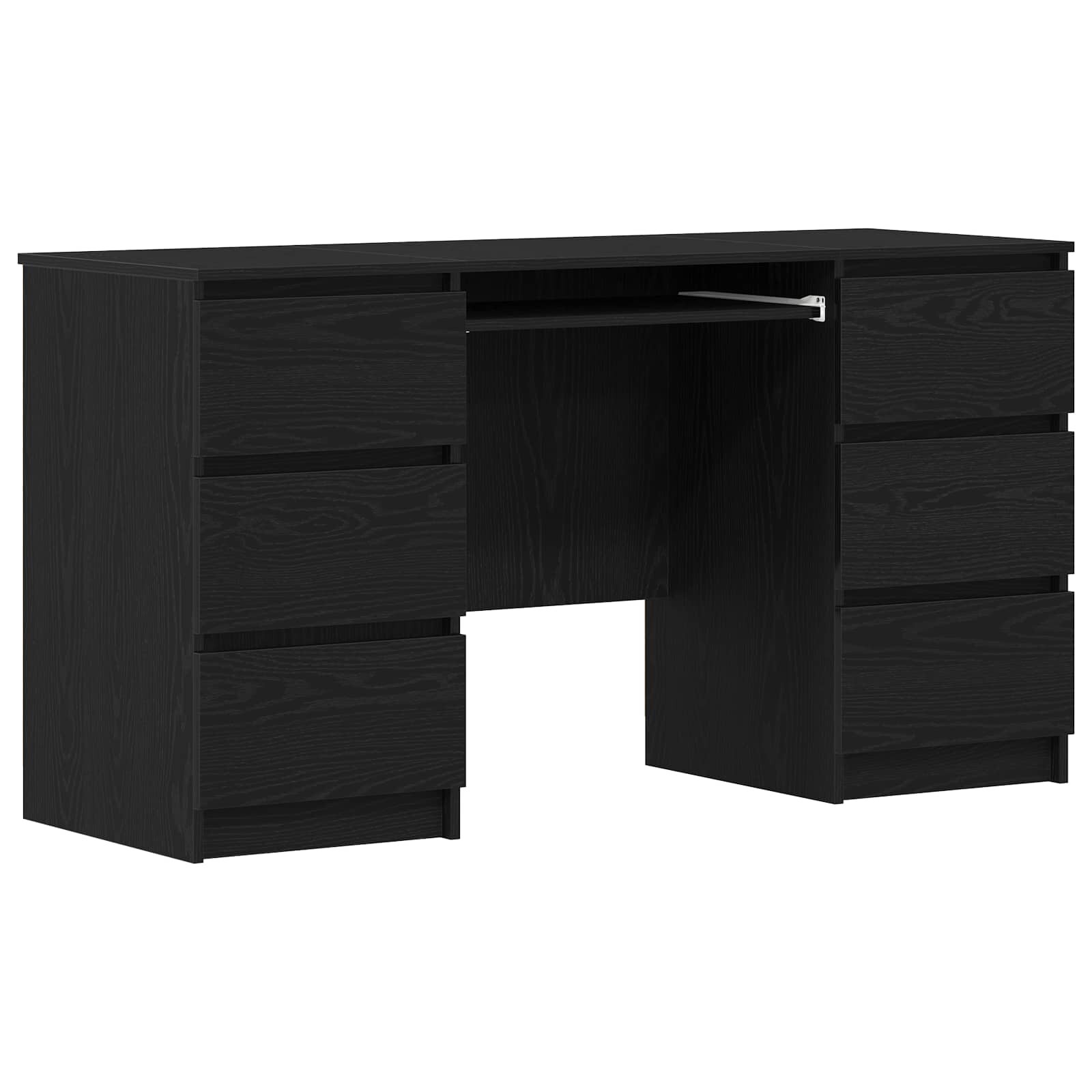 vidaXL Asztal Fekete tölgy Szerelt Fa 140 x 50 x 76 cm