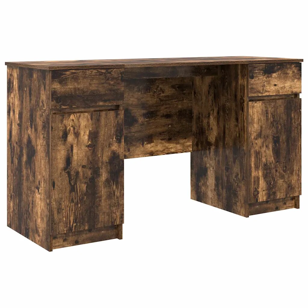 vidaXL Asztal Füstölt tölgy Szerelt fa 140 x 49 x 76 cm