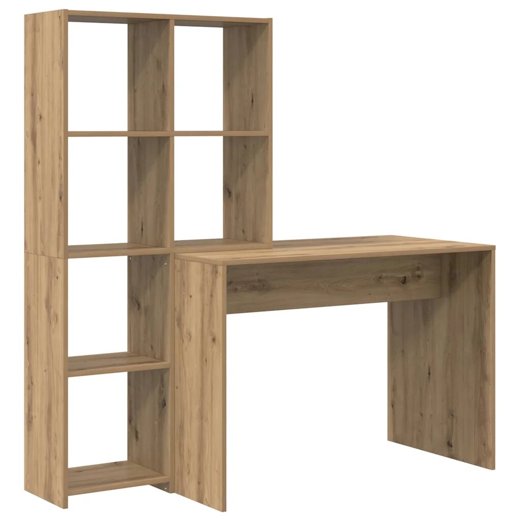 vidaXL Asztal polcokkal Artisan tölgy 1385 x 55 x 143 cm Szerelt Fa