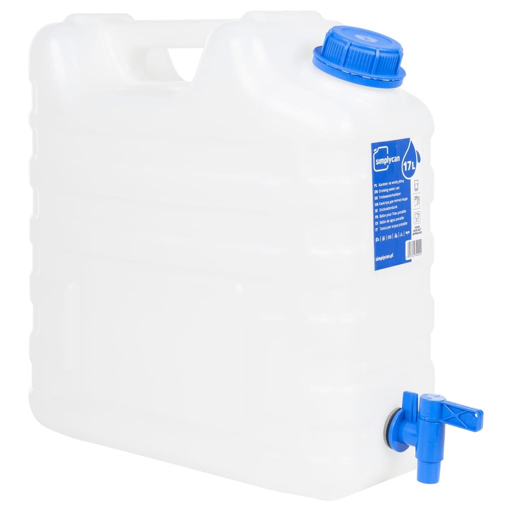 vidaXL ĂˇtlĂˇtszĂł mĹ±anyag vĂ­ztartĂˇly csappal 15 L