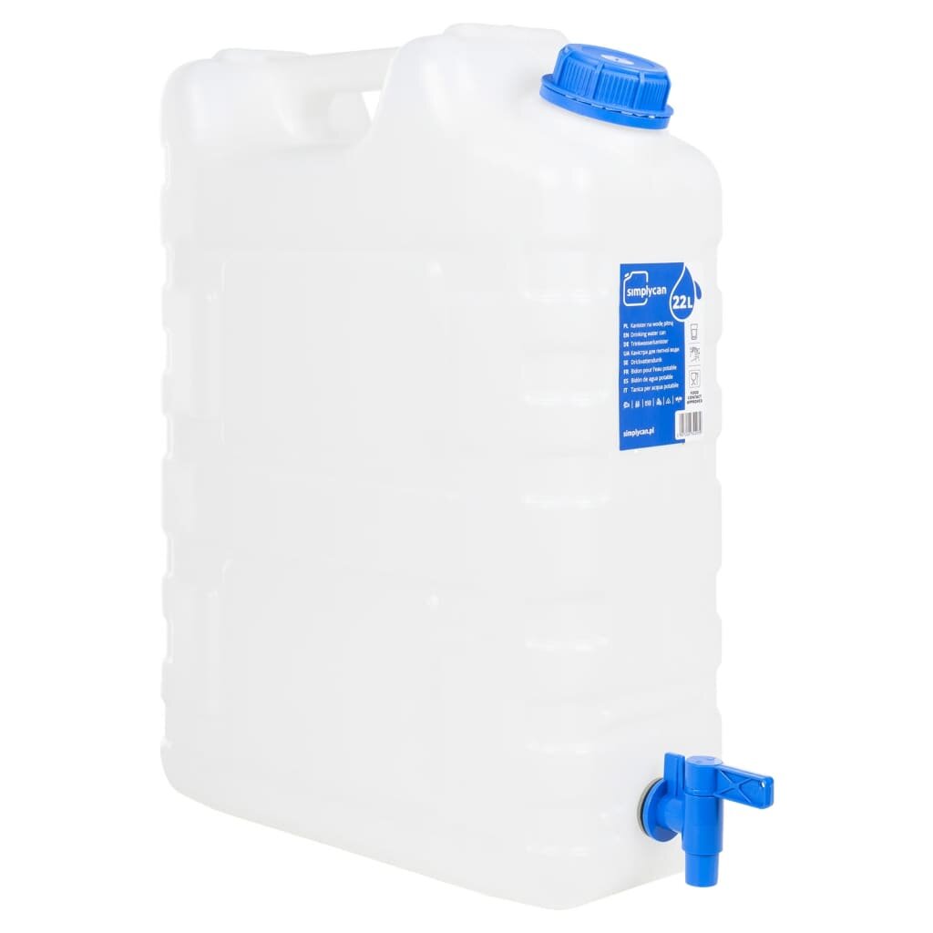 vidaXL ĂˇtlĂˇtszĂł mĹ±anyag vĂ­ztartĂˇly csappal 20 L