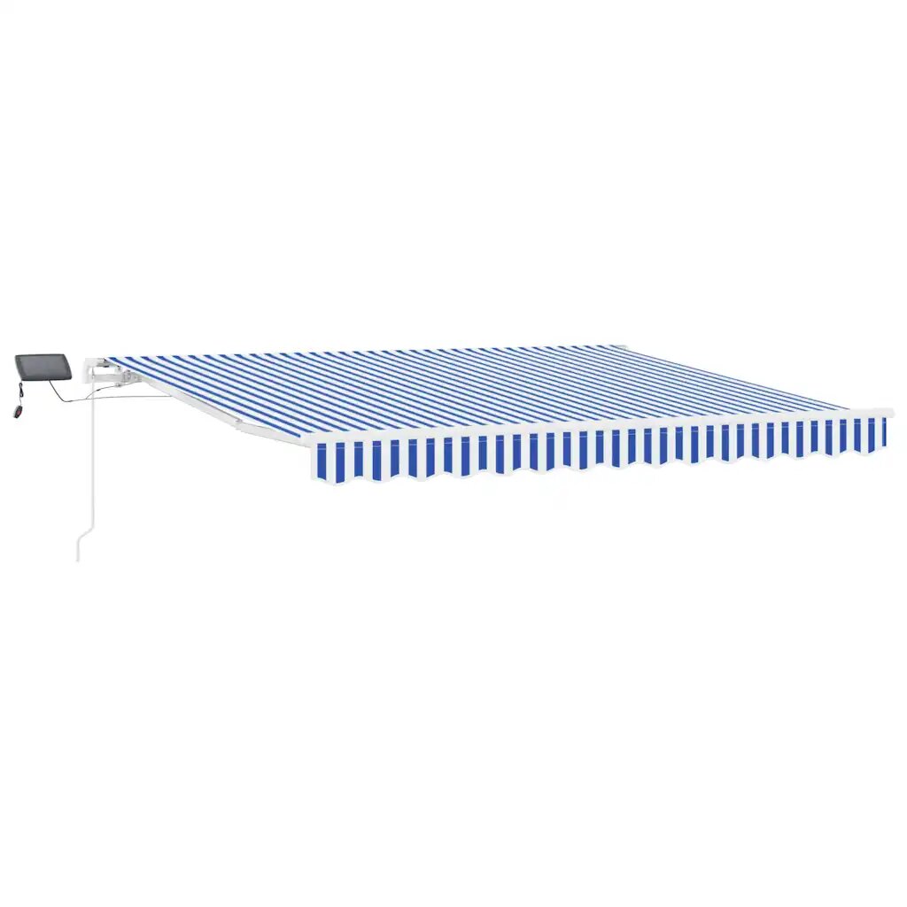 vidaXL Behúzható napellenző Kék és Fehér 350 x 250 cm
