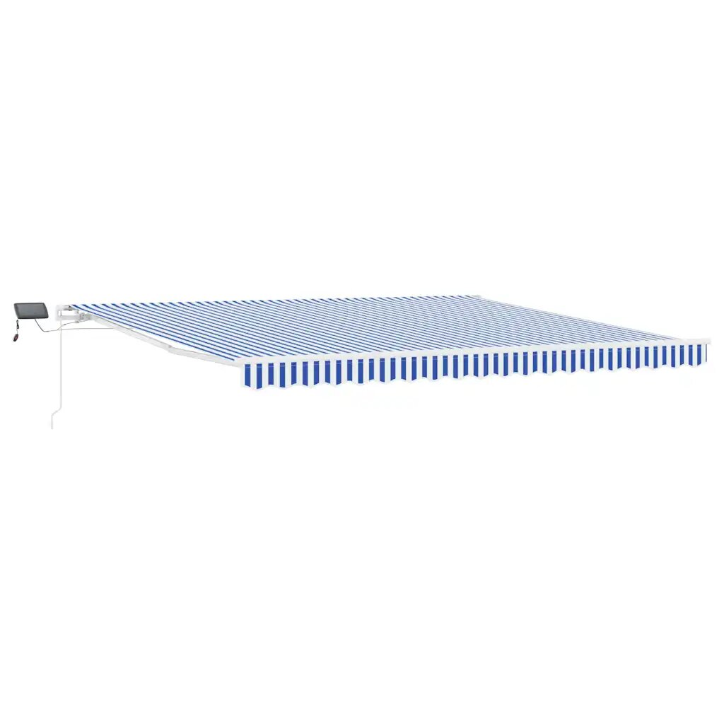 vidaXL Behúzható napellenző Kék és Fehér 500 × 300 cm