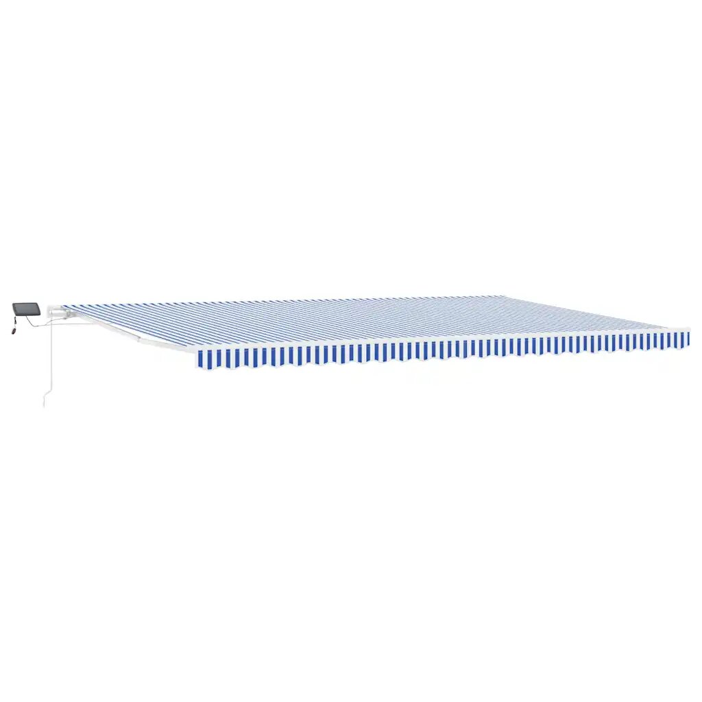 vidaXL Behúzható napellenző Kék és Fehér 600 × 300 cm