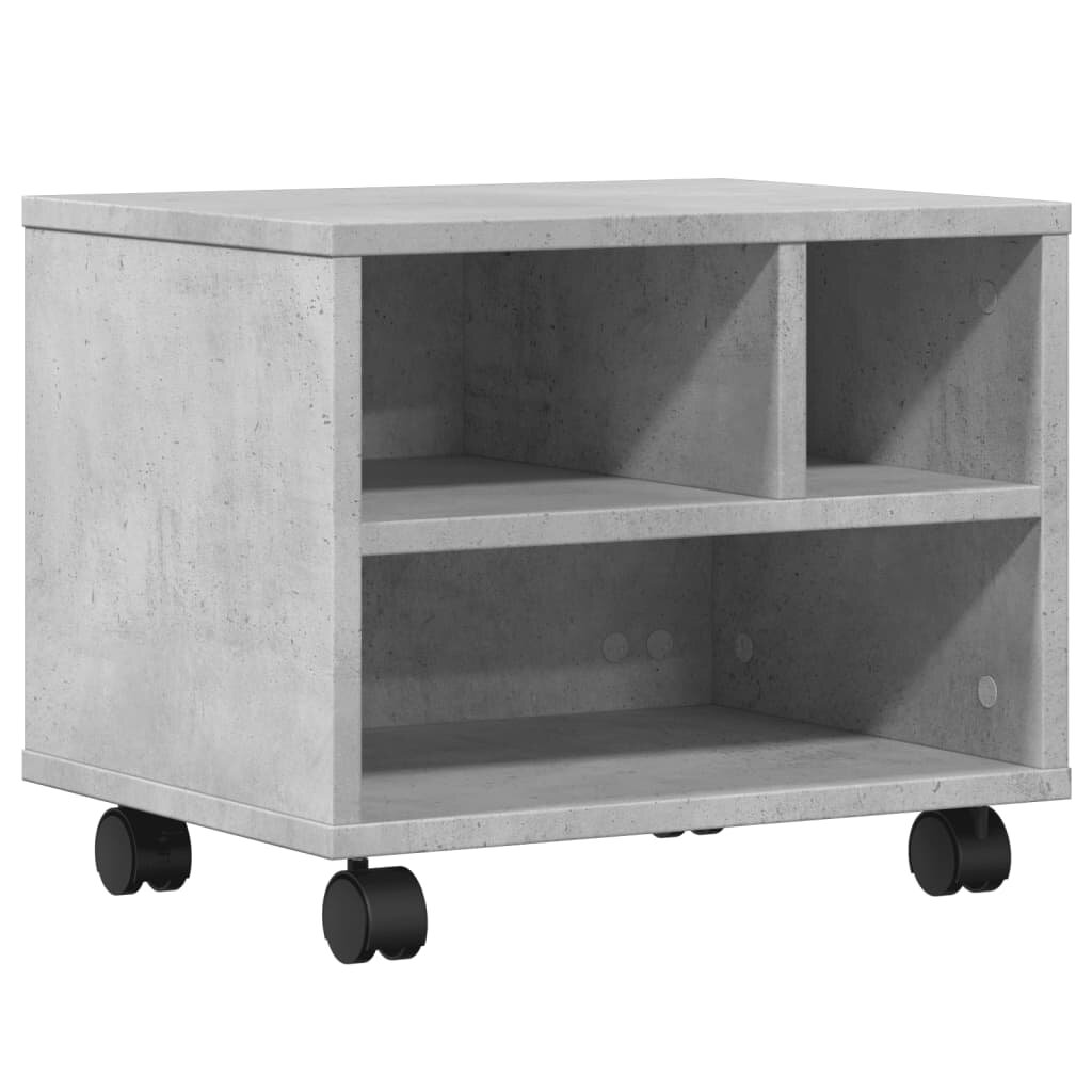 vidaXL betonszürke nyomtatóállvány kerekekkel 41 x 32 x 345 cm