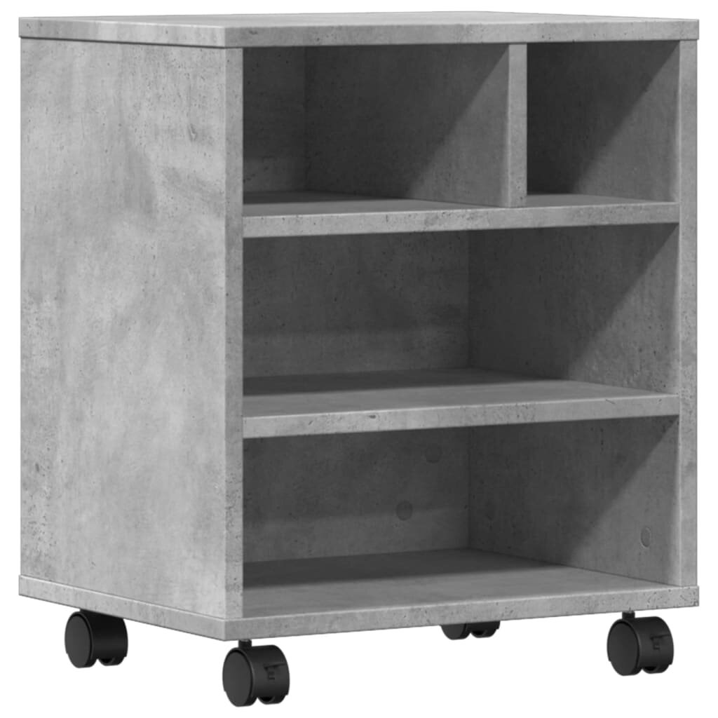 vidaXL betonszürke nyomtatóállvány kerekekkel 41 x 32 x 48 cm