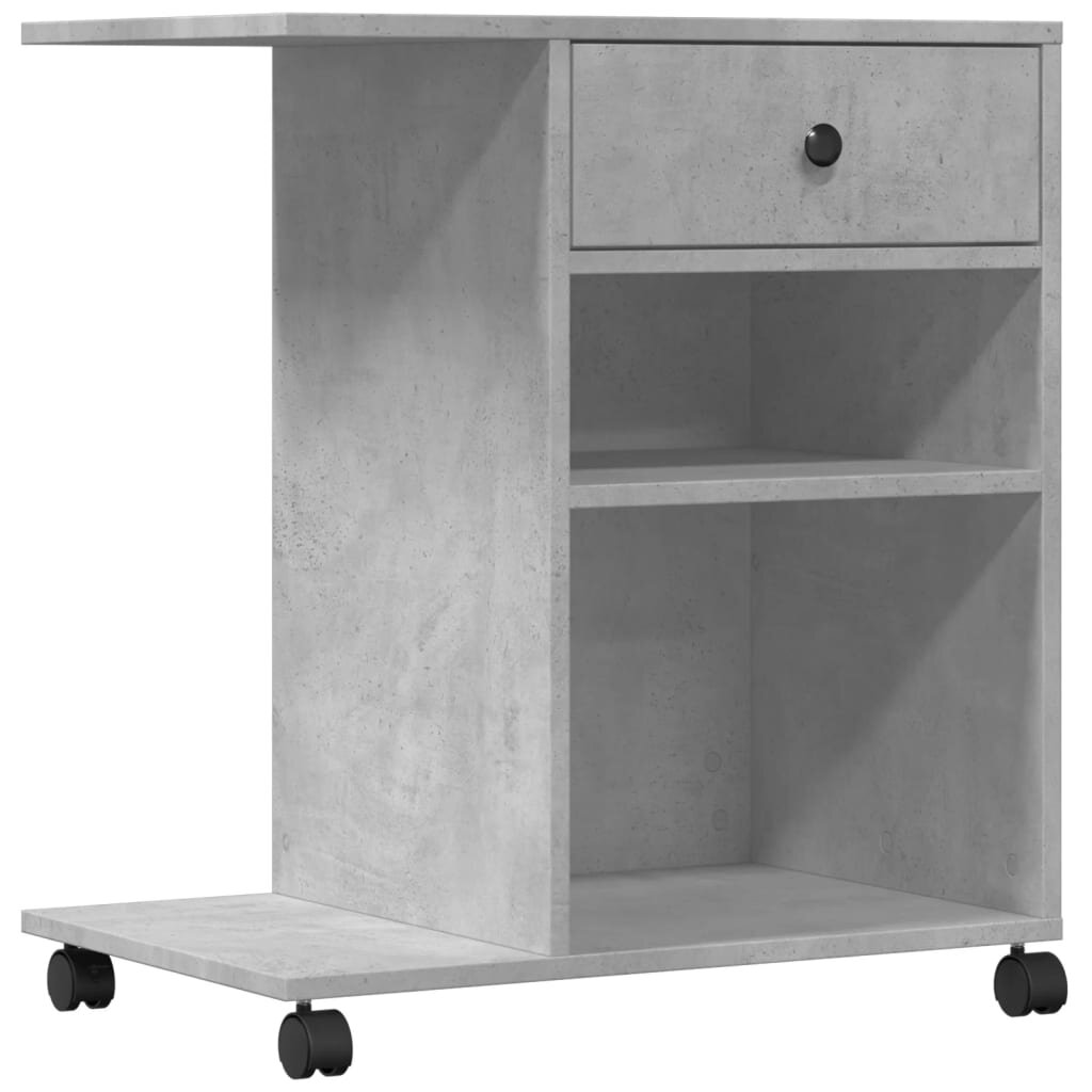 vidaXL betonszürke nyomtatóállvány kerekekkel 60x40x685 cm