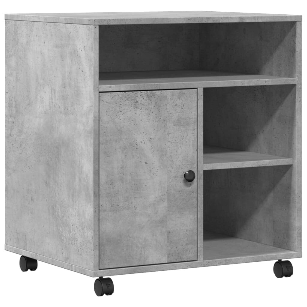 vidaXL betonszürke nyomtatóállvány kerekekkel 60x50x67 cm