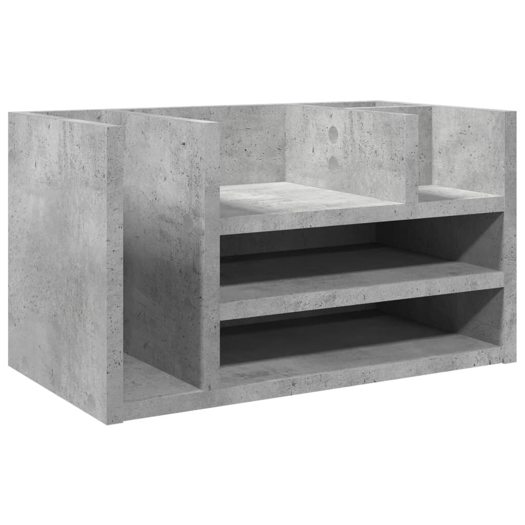 vidaXL betonszürke szerelt fa asztali szervező 445 x 24 x 25 cm