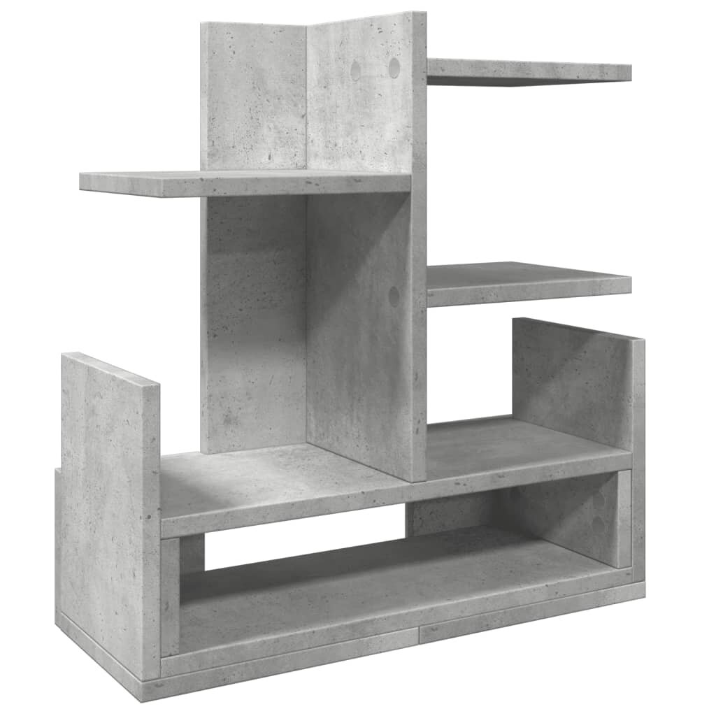 vidaXL betonszürke szerelt fa asztali szervező 49 x 20 x 525 cm
