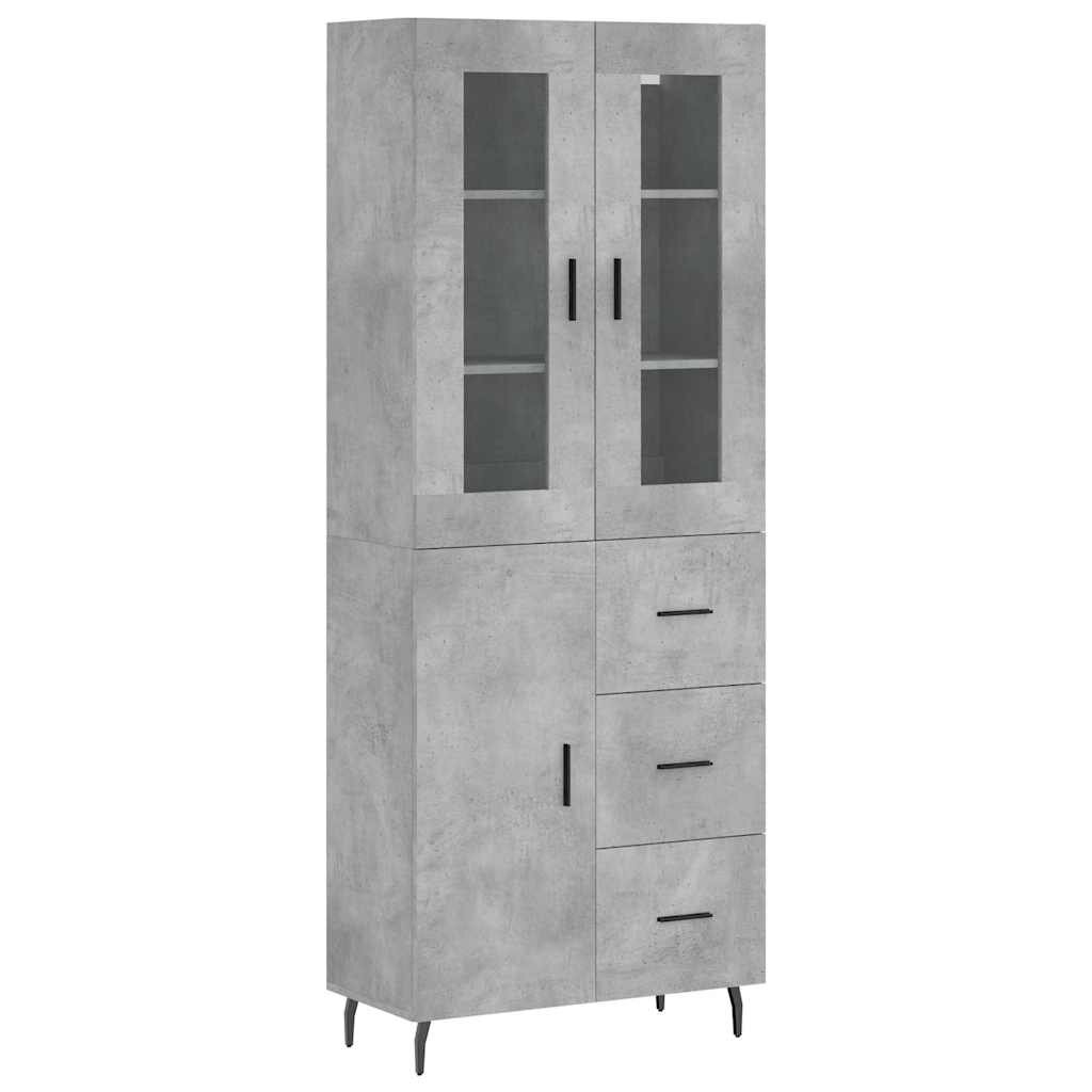 vidaXL betonszürke szerelt fa magasszekrény 695 x 34 x 180 cm