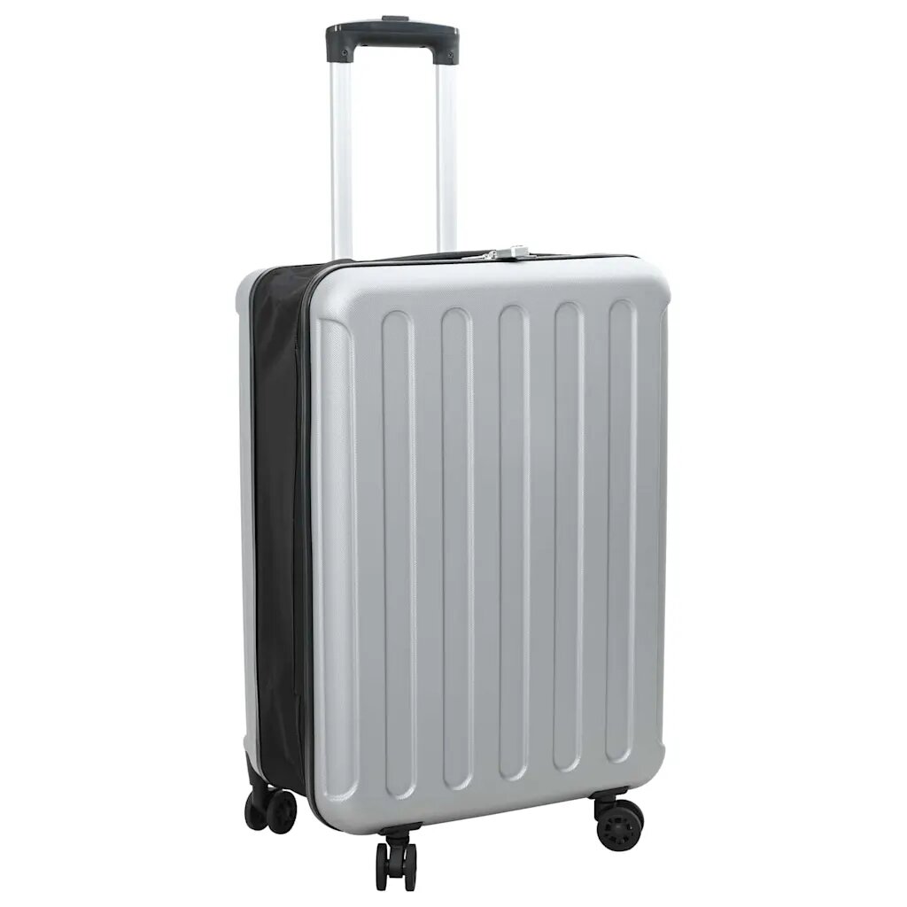 vidaXL Bőrönd zárral Ezüst 43 x 27 x 66 cm ABS Műanyag