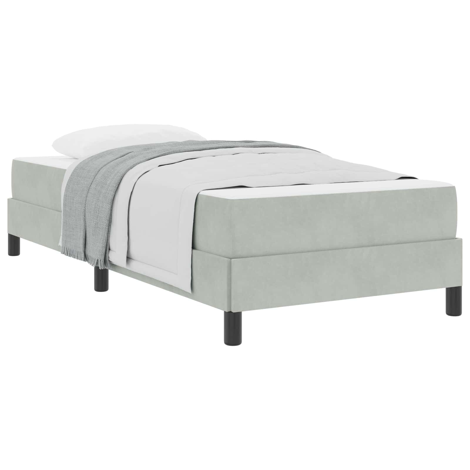 vidaXL Boxrugós ágy matracmal Világosszürke 90 x 190 cm szövet