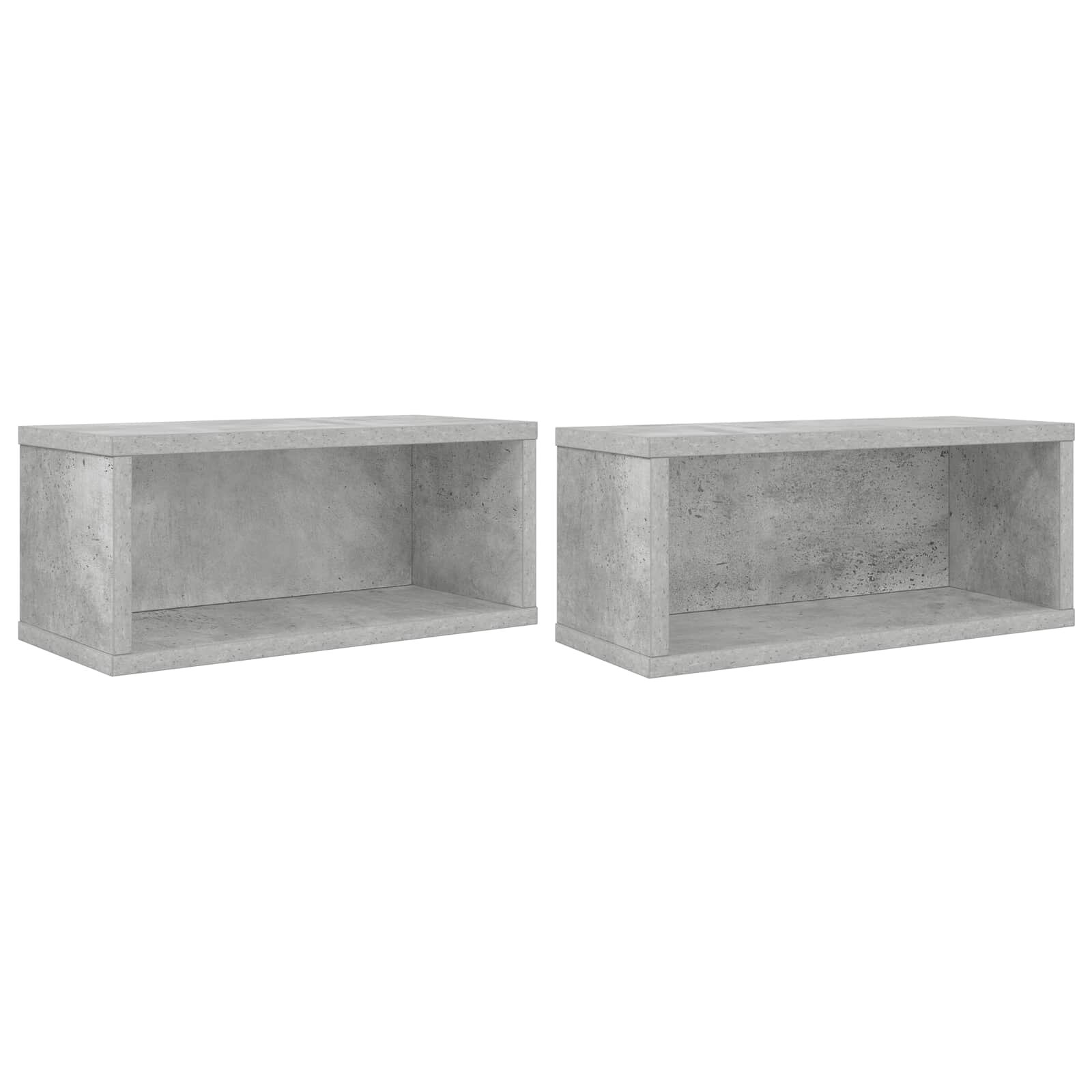 vidaXL CD tároló állvány 2 db Betonszürke 40 x 17 x 17 cm Szerelt Fa
