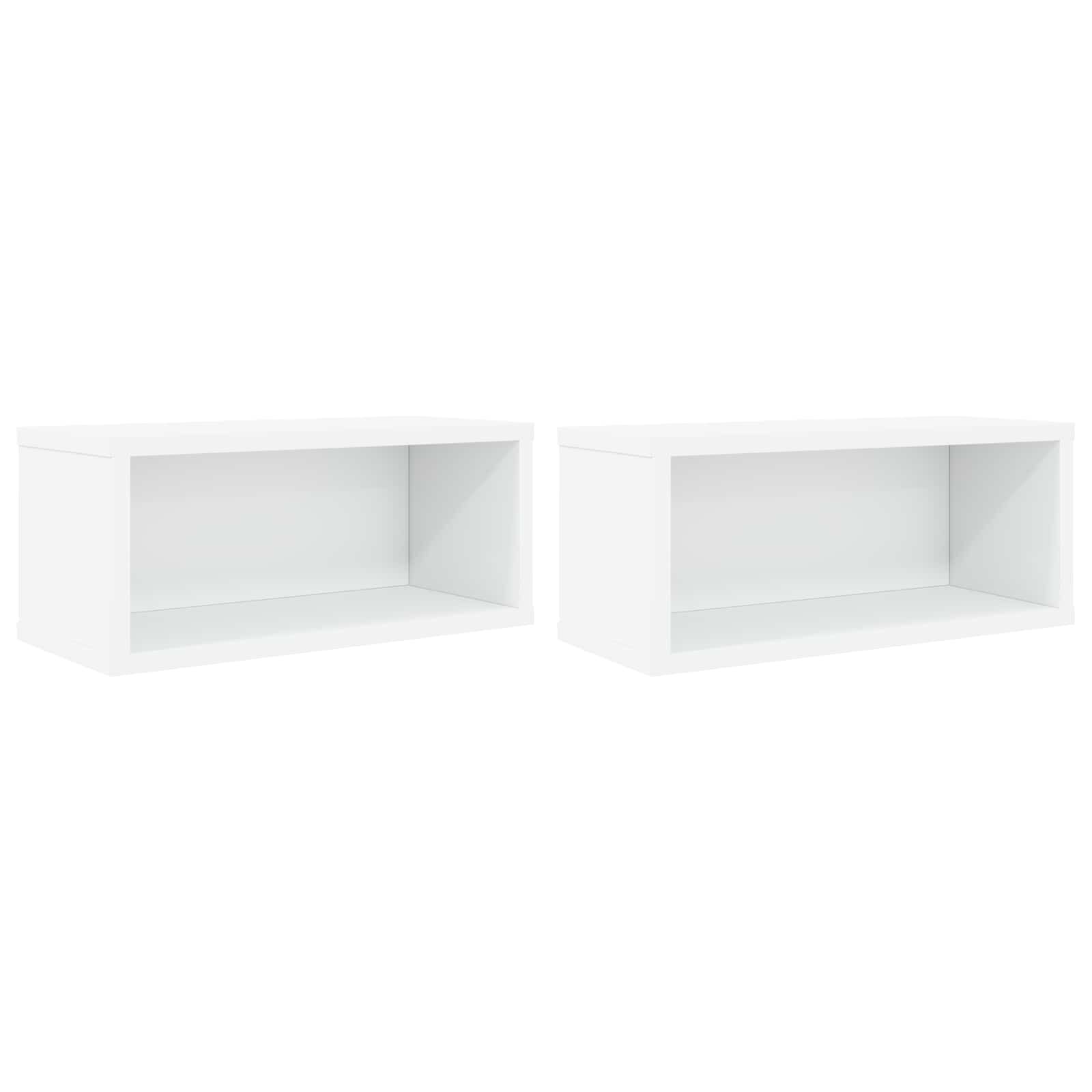 vidaXL CD tároló állvány 2 db Fehér 40 x 17 x 17 cm Szerelt Fa