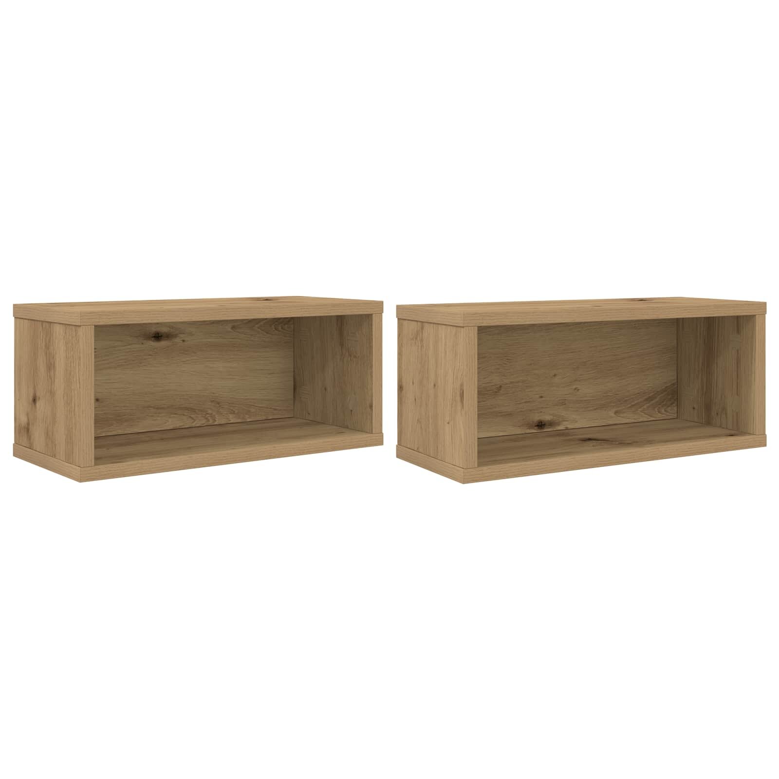 vidaXL CD tároló állvány 2 db Kézműves Tölgy 40 x 17 x 17 cm