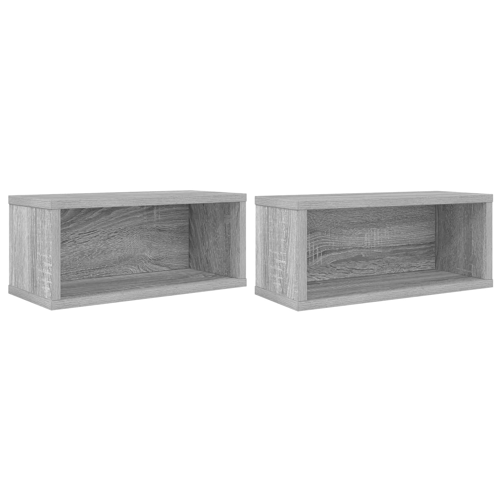 vidaXL CD tároló állvány 2 db Szürke Sonoma 40 x 17 x 17 cm Szerelt Fa