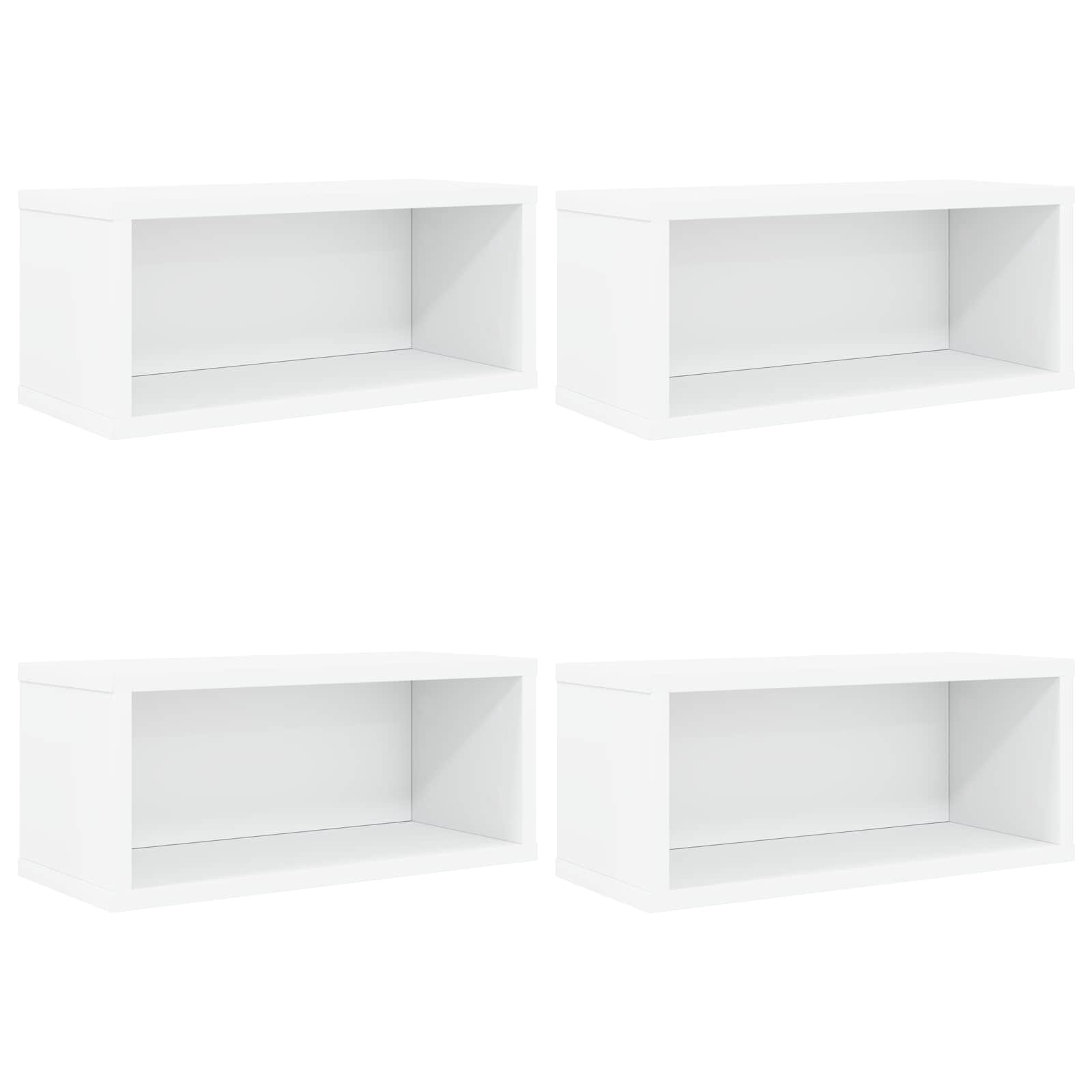 vidaXL CD tároló állvány 4 db Fehér 40 x 17 x 17 cm Szerelt Fa