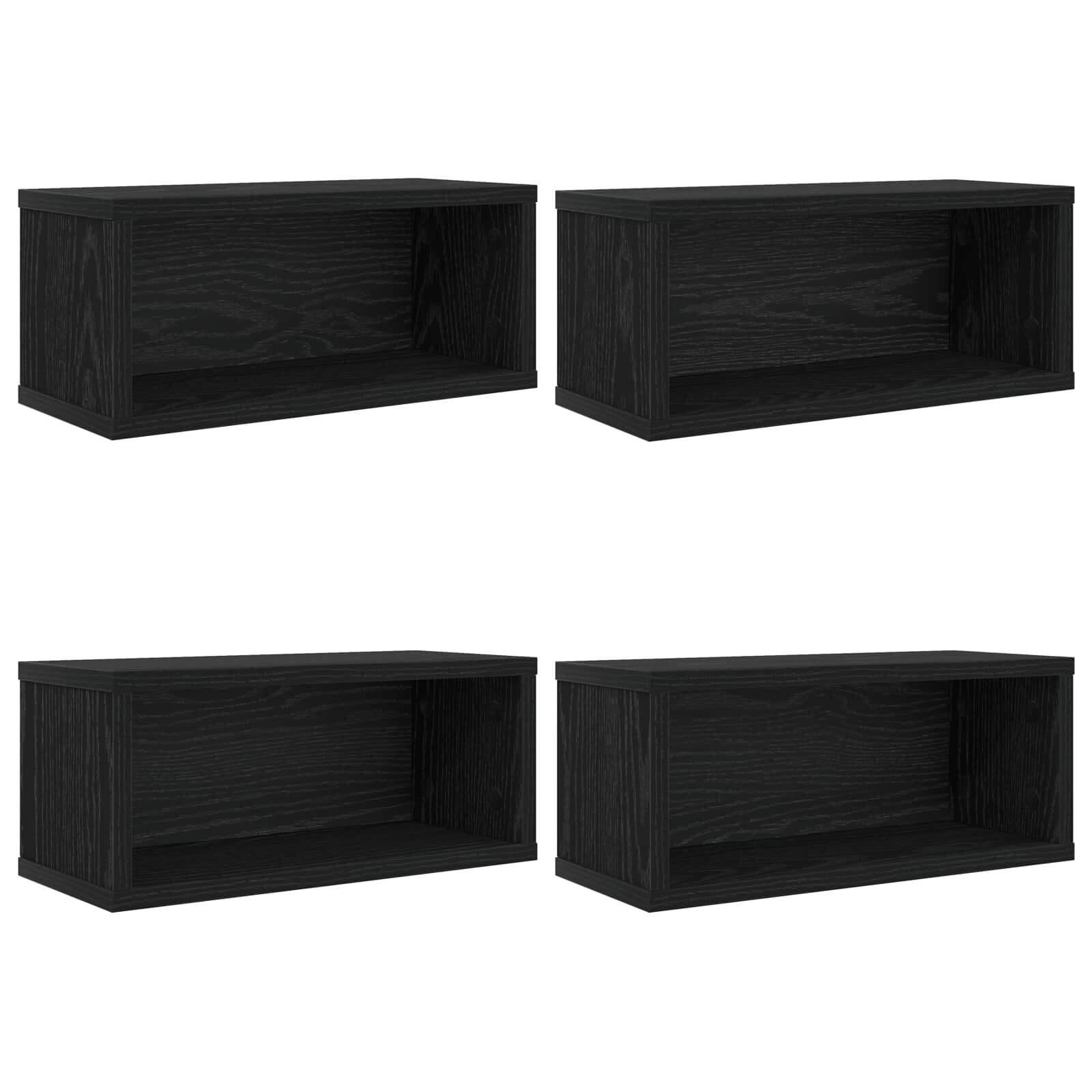vidaXL CD tároló állvány 4 db Fekete Tölgy 40 x 17 x 17 cm Szerelt Fa