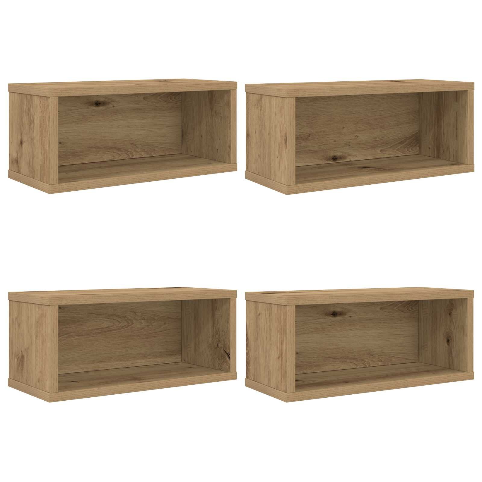 vidaXL CD tároló állvány 4 db Kézműves Tölgy 40 x 17 x 17 cm