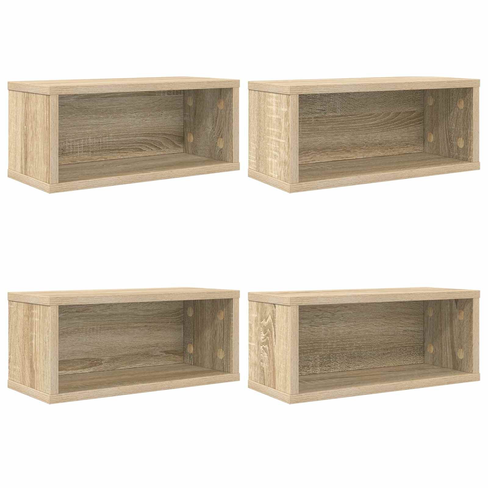 vidaXL CD tároló állvány 4 db Sonoma Tölgy 40 x 17 x 17 cm Szerelt Fa