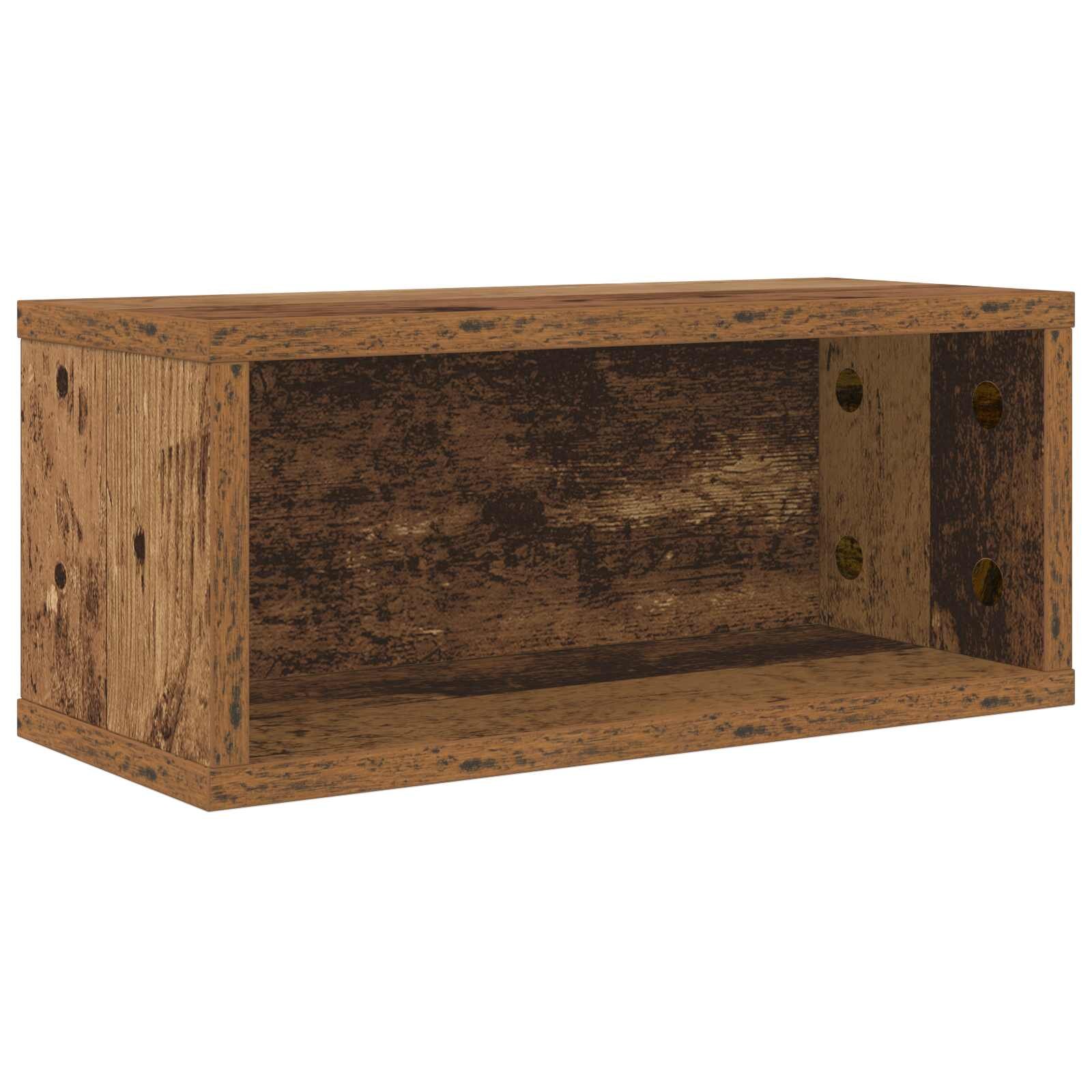 vidaXL CD tároló állvány Antik Fa 40 x 17 x 17 cm Szerelt Fa