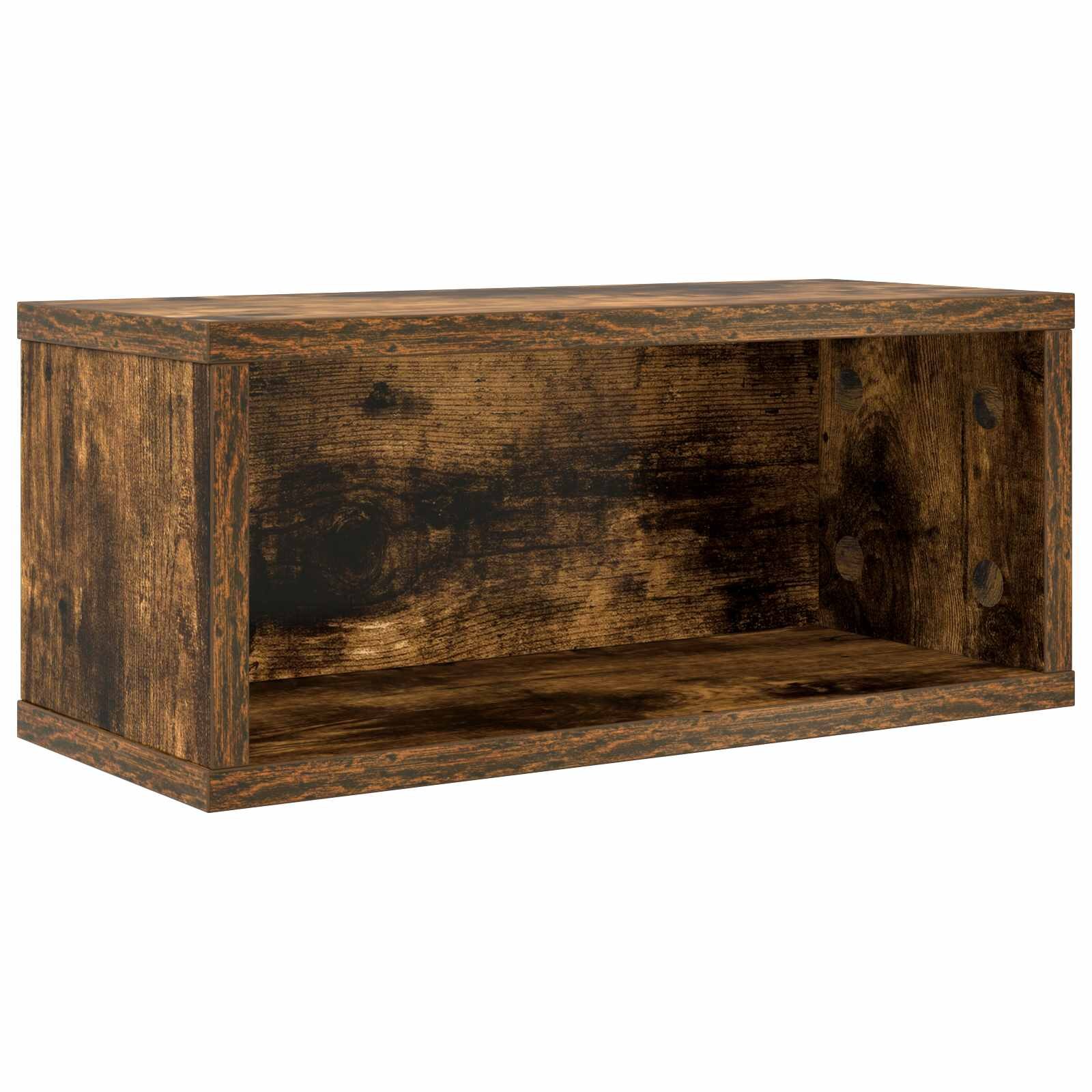 vidaXL CD tároló állvány Füstös Tölgy 40 x 17 x 17 cm Szerelt Fa