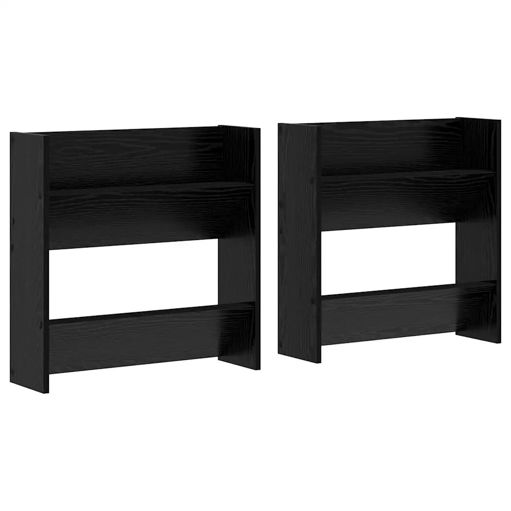 vidaXL Cipőszekrény 2 db 60 x 18 x 60 cm Szerelt Fa Fekete Tölgy