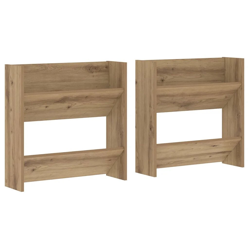 vidaXL Cipőszekrény 2 db 60 x 18 x 60 cm Szerelt Fa Kézműves Tölgy