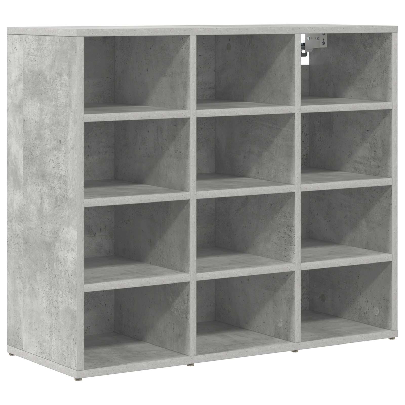 vidaXL Cipőszekrény 775 x 30 x 67 cm Szerelt Fa Betonszürke